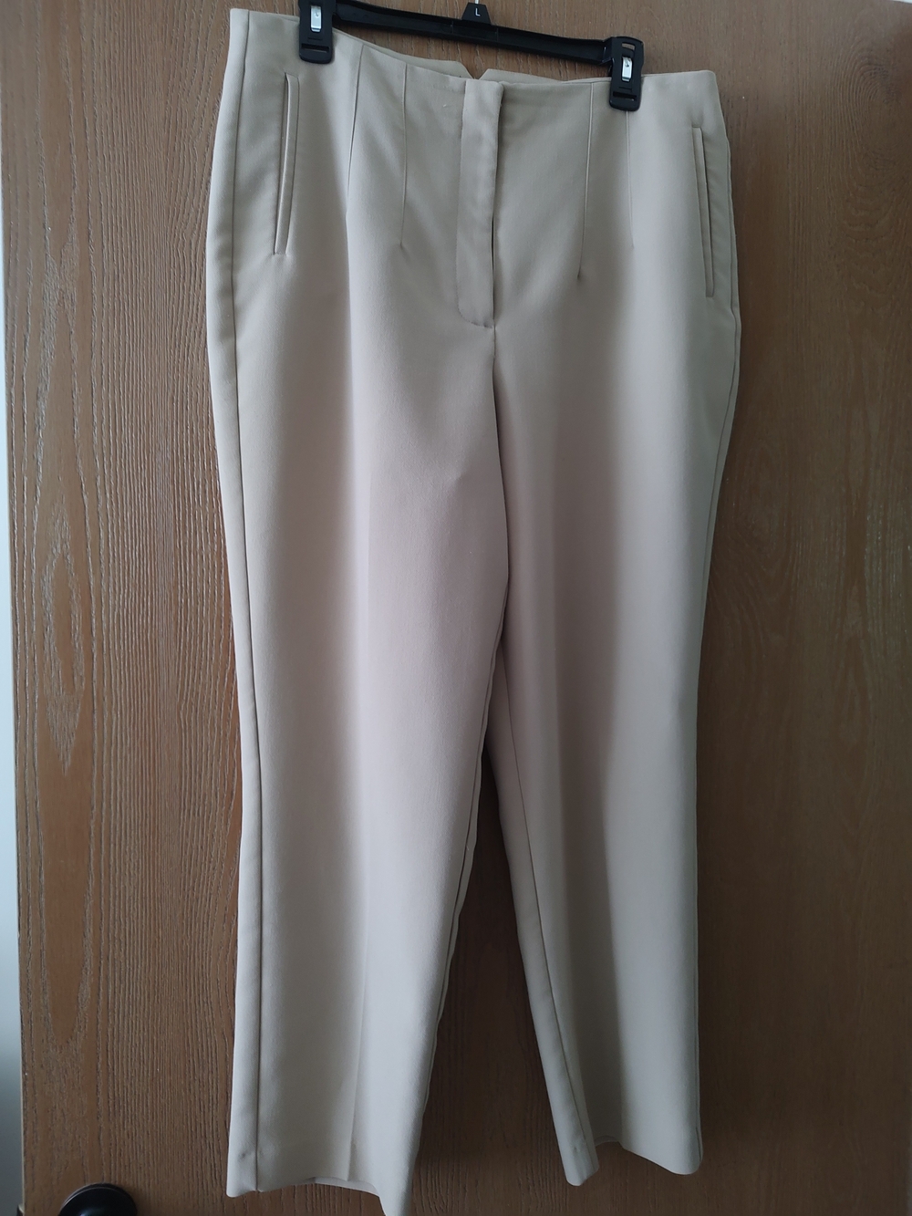 Nine West Light Cream Straight-Leg Dress Pants